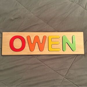 Personalized Wooden Spell-My-Name Puzzle, OWEN